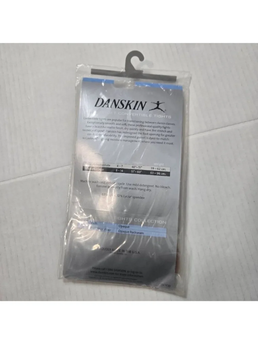 Danskin In Motion Size M/L Girls Convertible Tights in Classic Light Toast 708